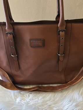 Mosiso Modern Life Classic Brown Leather Tote  Purse Bag